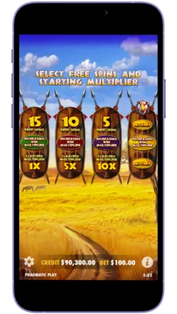 Ante Bet option in Great Rhino Megaways slot